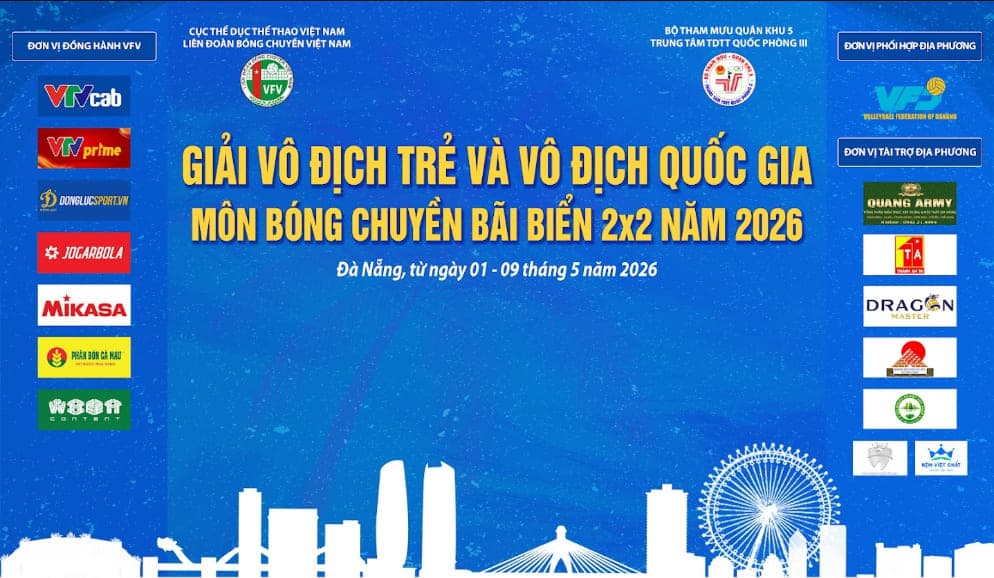 GIẢI VÔ ĐỊCH TRẺ VÀ VÔ ĐỊCH QUỐC GIA MÔN BÓNG CHUYỀN BÃI BIỂN 2X2 NĂM 2026